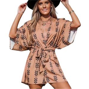 Deep-neck Belted Romper | Tribal | Medium (6) —May run slightly large* | Women’s
